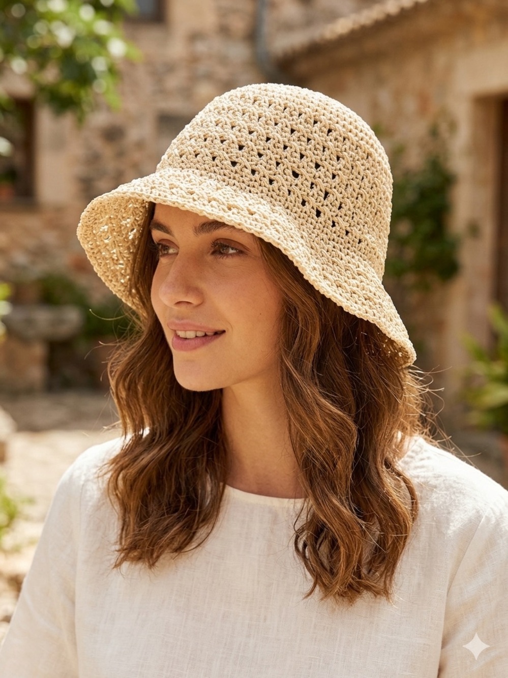 Time and Tru Natural Woven Bucket Straw Hat